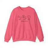 Me + Dog = Love (Front)___BAB Oval Outline (Back)  ||  Unisex Heavy Blend™ Crewneck Sweatshirt