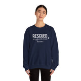 Rescued Is My Favorite Breed (Front)___BAB Oval Outline (Back)  ||  Unisex Heavy Blend™ Crewneck Sweatshirt