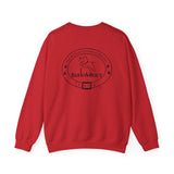 Me + Dog = Love (Front)___BAB Oval Outline (Back)  ||  Unisex Heavy Blend™ Crewneck Sweatshirt