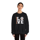 Love Paw Print (Front)___BAB Oval (Back)  ||  Unisex Heavy Blend™ Crewneck Sweatshirt