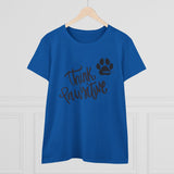 Think Pawsitive: Black Print || Women's Heavy Cotton Tee