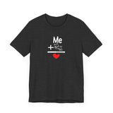 Me + Dogs = Love (Front)__BAB Word Outline (Back) || Bella + Canvas 3001 Unisex Jersey Short Sleeve Tee