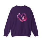 Heart Paw Print With BAB Logo || Unisex Heavy Blend™ Crewneck Sweatshirt