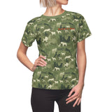 Camo Dog Print  ||  Women's AOP Cut & Sew Tee