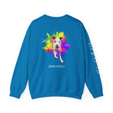 BAB Logo (Front)___Hamilton Paint Splash (Back)  ||  Unisex Heavy Blend™ Crewneck Sweatshirt