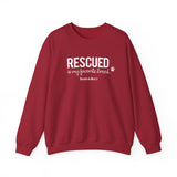 Rescued Is My Favorite Breed (Front)___BAB Oval Outline (Back)  ||  Unisex Heavy Blend™ Crewneck Sweatshirt