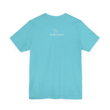 Me + Dogs = Love (Front)__BAB Word Outline (Back) || Bella + Canvas 3001 Unisex Jersey Short Sleeve Tee