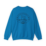 Me + Dog = Love (Front)___BAB Oval Outline (Back)  ||  Unisex Heavy Blend™ Crewneck Sweatshirt