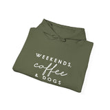 Weekends, Coffee and Dogs  ||  Unisex Heavy Blend™ Pullover Hooded Sweatshirt
