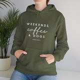 Weekends, Coffee and Dogs  ||  Unisex Heavy Blend™ Pullover Hooded Sweatshirt