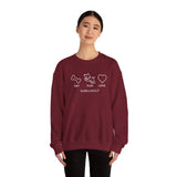 Me + Dog = Love (Front)___BAB Oval Outline (Back)  ||  Unisex Heavy Blend™ Crewneck Sweatshirt