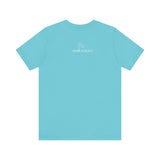 Me + Dogs = Love (Front)__BAB Word Outline (Back) || Bella + Canvas 3001 Unisex Jersey Short Sleeve Tee