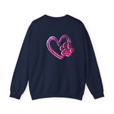 Heart Paw Print With BAB Logo || Unisex Heavy Blend™ Crewneck Sweatshirt