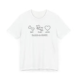 Eat. Play. Love (Front)___BAB Oval Outline (Back)  ||  Bella + Canvas 3001 Unisex Jersey Short Sleeve Tee