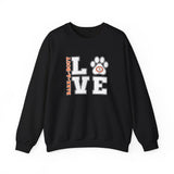 Love Paw Print (Front)___BAB Oval (Back)  ||  Unisex Heavy Blend™ Crewneck Sweatshirt