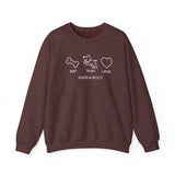 Me + Dog = Love (Front)___BAB Oval Outline (Back)  ||  Unisex Heavy Blend™ Crewneck Sweatshirt