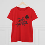 Think Pawsitive: Black Print || Women's Heavy Cotton Tee