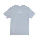 Me + Dogs = Love (Front)__BAB Word Outline (Back) || Bella + Canvas 3001 Unisex Jersey Short Sleeve Tee
