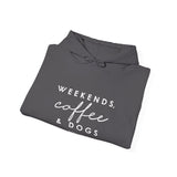 Weekends, Coffee and Dogs  ||  Unisex Heavy Blend™ Pullover Hooded Sweatshirt