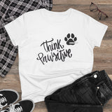 Think Pawsitive: Black Print || Women's Heavy Cotton Tee