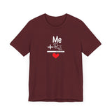Me + Dogs = Love (Front)__BAB Word Outline (Back) || Bella + Canvas 3001 Unisex Jersey Short Sleeve Tee