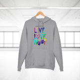 Live, Love, Woof - Rainbow  ||  Unisex Pullover Hoodie