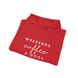 Weekends, Coffee and Dogs  ||  Unisex Heavy Blend™ Pullover Hooded Sweatshirt