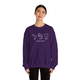 Me + Dog = Love (Front)___BAB Oval Outline (Back)  ||  Unisex Heavy Blend™ Crewneck Sweatshirt