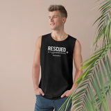 Rescued Is My Favorite Breed (Front)__BAB Oval (Back)  || Men's Ultra Cotton Sleeveless Tank