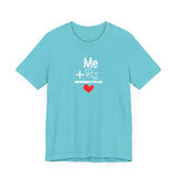 Me + Dogs = Love (Front)__BAB Word Outline (Back) || Bella + Canvas 3001 Unisex Jersey Short Sleeve Tee