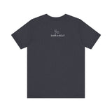 Me + Dogs = Love (Front)__BAB Word Outline (Back) || Bella + Canvas 3001 Unisex Jersey Short Sleeve Tee