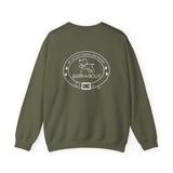 Live, Love, Bark (Front)___BAB Oval Outline (Back)  ||  Unisex Heavy Blend™ Crewneck Sweatshirt