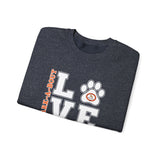 Love Paw Print (Front)___BAB Oval (Back)  ||  Unisex Heavy Blend™ Crewneck Sweatshirt
