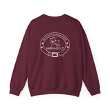 Live, Love, Bark (Front)___BAB Oval Outline (Back)  ||  Unisex Heavy Blend™ Crewneck Sweatshirt