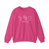 Me + Dog = Love (Front)___BAB Oval Outline (Back)  ||  Unisex Heavy Blend™ Crewneck Sweatshirt