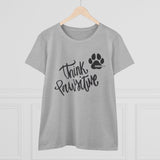 Think Pawsitive: Black Print || Women's Heavy Cotton Tee