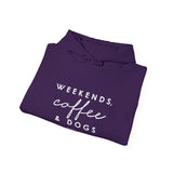 Weekends, Coffee and Dogs  ||  Unisex Heavy Blend™ Pullover Hooded Sweatshirt