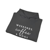 Weekends, Coffee and Dogs  ||  Unisex Heavy Blend™ Pullover Hooded Sweatshirt