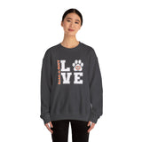 Love Paw Print (Front)___BAB Oval (Back)  ||  Unisex Heavy Blend™ Crewneck Sweatshirt