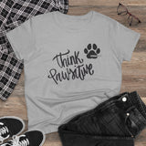 Think Pawsitive: Black Print || Women's Heavy Cotton Tee