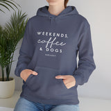 Weekends, Coffee and Dogs  ||  Unisex Heavy Blend™ Pullover Hooded Sweatshirt