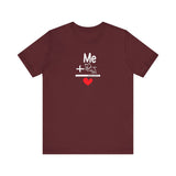 Me + Dogs = Love (Front)__BAB Word Outline (Back) || Bella + Canvas 3001 Unisex Jersey Short Sleeve Tee