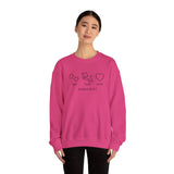 Me + Dog = Love (Front)___BAB Oval Outline (Back)  ||  Unisex Heavy Blend™ Crewneck Sweatshirt