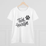 Think Pawsitive: Black Print || Women's Heavy Cotton Tee