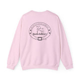 Live, Love, Bark (Front)___BAB Oval Outline (Back)  ||  Unisex Heavy Blend™ Crewneck Sweatshirt