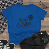 Think Pawsitive: Black Print || Women's Heavy Cotton Tee
