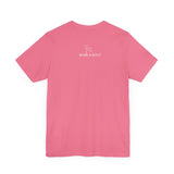 Me + Dogs = Love (Front)__BAB Word Outline (Back) || Bella + Canvas 3001 Unisex Jersey Short Sleeve Tee