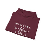 Weekends, Coffee and Dogs  ||  Unisex Heavy Blend™ Pullover Hooded Sweatshirt