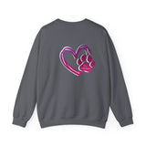 Heart Paw Print With BAB Logo || Unisex Heavy Blend™ Crewneck Sweatshirt