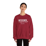 Rescued Is My Favorite Breed (Front)___BAB Oval Outline (Back)  ||  Unisex Heavy Blend™ Crewneck Sweatshirt